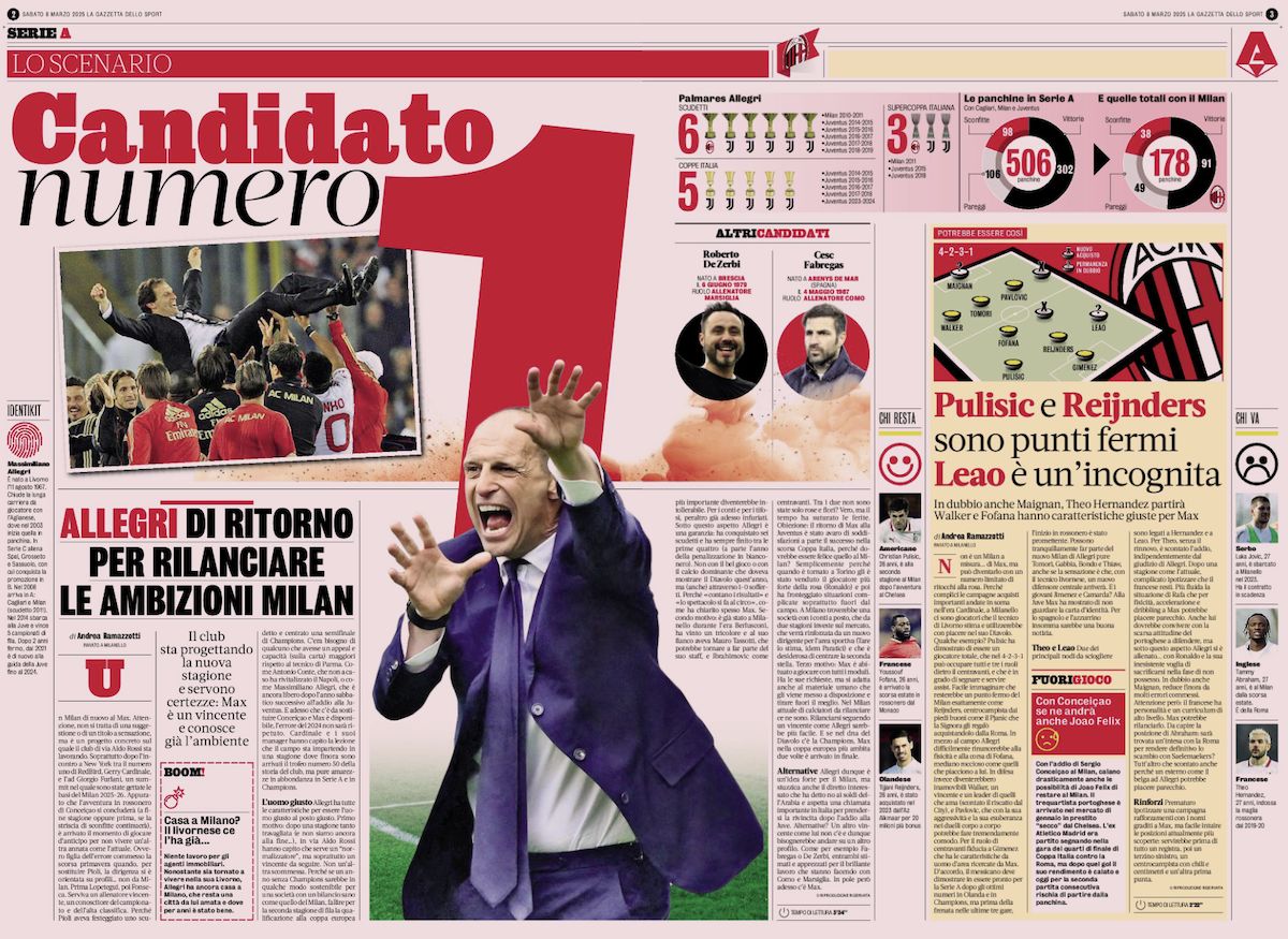 la gazzetta dello sport 8 march